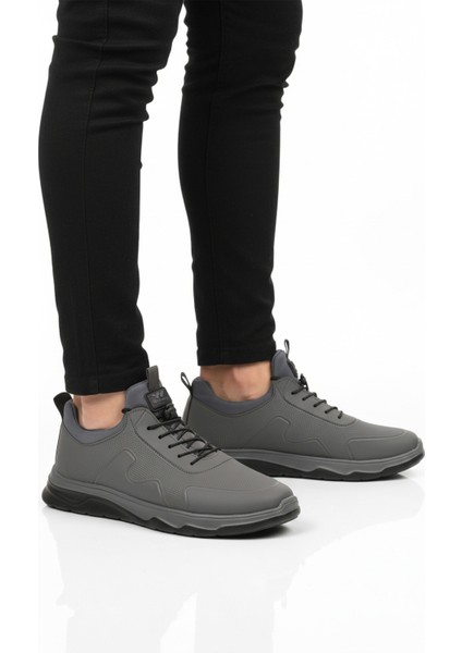 Füme Lastik Bağcıklı Hafif Esnek Erkek Spor Ayakkabı Kaif 2323 M