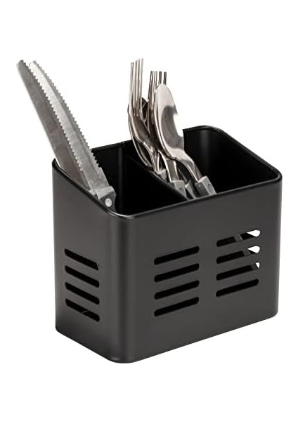 Baco Çatal Bıçak Sepeti, Siyah Açık Hava Mutfak Sepeti, Çatal Bıçak Takımı Için Siyah Toz Kaplamalı Metalden Yapılmıştır, 16 x 13,5 x 9 cm fiyatları