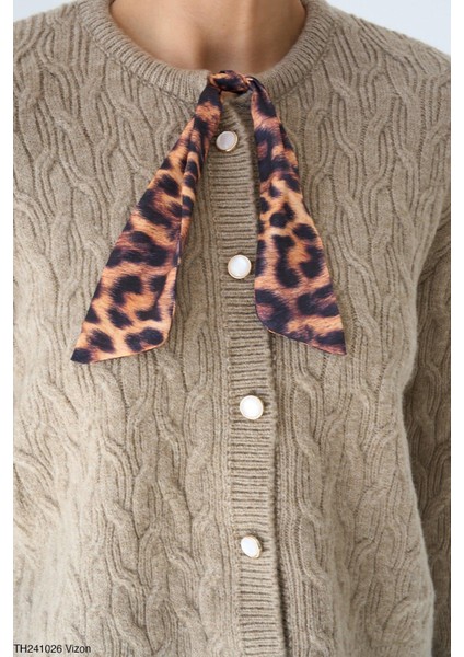 Fularlı Düz Hırka modelleri