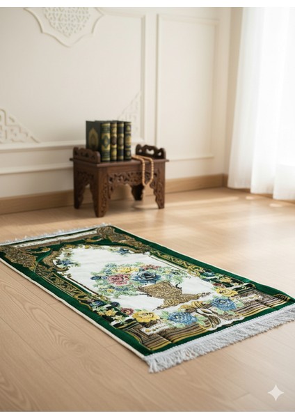 Çantalı Osmanlı Motifli Şık Çeyizlik Hediyelik Lüks Diz Ağrıtmayan Süngerli Yaldızlı Seccade Kaliteli