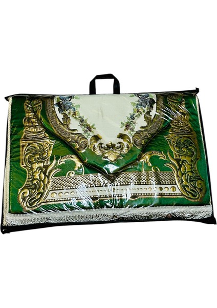 Çantalı Osmanlı Motifli Şık Çeyizlik Hediyelik Lüks Diz Ağrıtmayan Süngerli Yaldızlı Seccade Kaliteli