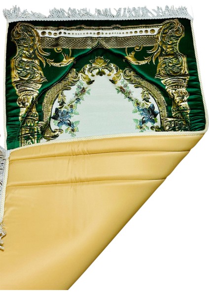 Çantalı Osmanlı Motifli Şık Çeyizlik Hediyelik Lüks Diz Ağrıtmayan Süngerli Yaldızlı Seccade Kaliteli