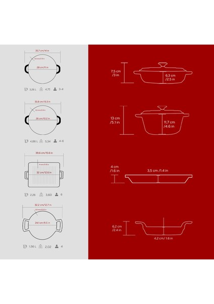 Bordo Döküm 7 Parça Set – Tencere, Sahan ve Izgara ile Şef Dokunuş indirimleri