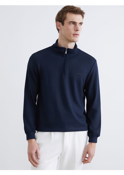 Yeni Sezon Fermuarlı Dik Yaka Erkek Sweatshirt