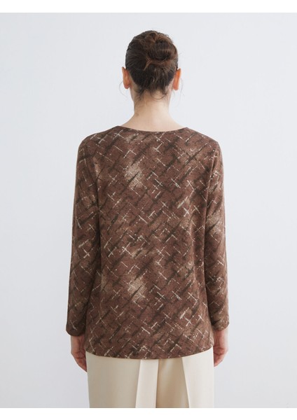 Yeni Sezon Bisiklet Yaka Desenli Bluz fırsatları