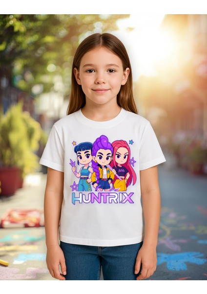 Kpop Demon Hunters Huntrix Kısa Kollu Baskılı Kız Çocuk Tişört (4-13 Yaş) fiyatları