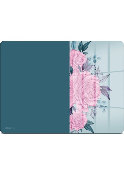 Cam Kesme Tahtası ve Sunumluk Vintage Turkuaz Pembe Güller 30X40 cm fiyatları