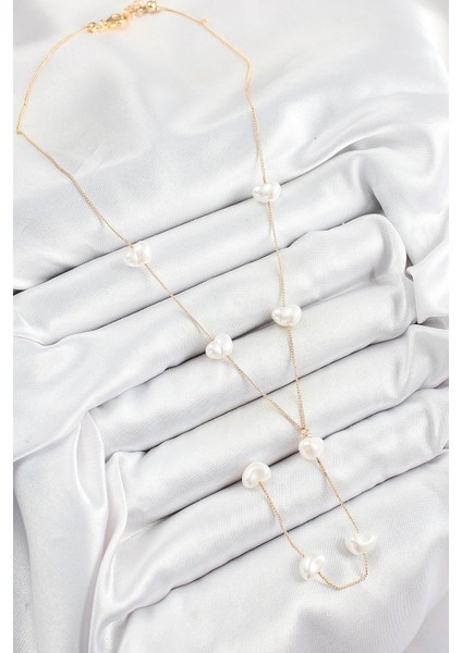 Pirinç Incili Kalp Figürlü Y Model Gold Renk Kadın Kolye fiyatları