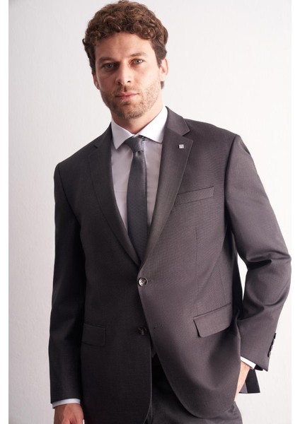 Kahverengi Mono Yaka Kendinden Desenli Esnek Bel 4 Drop Comfort Fit Takım Elbise 1001255169 fırsatları