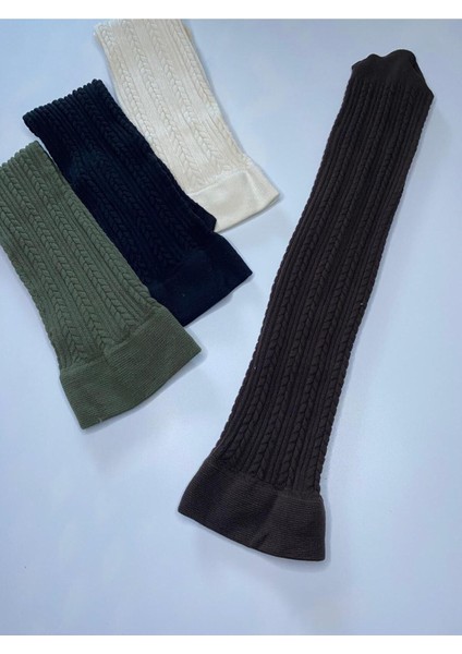 4'lü Knıt Kabartma Triko 200 Den Desenli Kalın Renkli Dizaltı Pantolon Çorabı ( 4 Adet Çorap ) modelleri