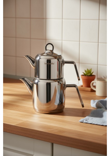 Vellora Mini Boy Paslanmaz Çelik Çaydanlık Takımı modelleri