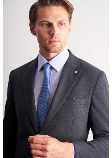 Lacivert Kırlangıç Yaka Çizgili Desen Kruvaze Esnek 6 Drop Slim Fit Classic Takım Elbise 1001255165 fırsatları