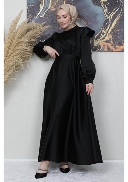 Omuz Detay Elbise Siyah fiyatları