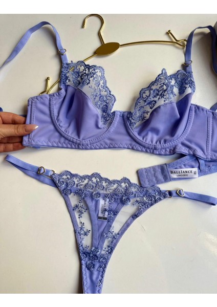 Kadın Lila/mor Dantel Saten Iç Çamaşır Takımı fiyatları