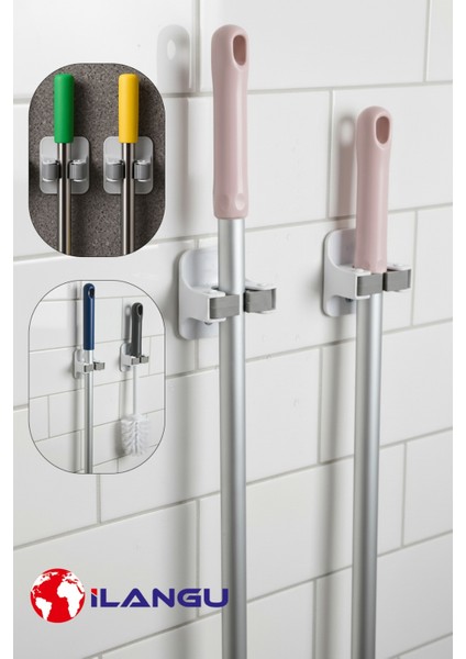 4 Adet Çok Amaçlı Yapışkanlı Paspas, Süpürge, Fırça ve Mob Askısı Sap Tutucu fiyatları