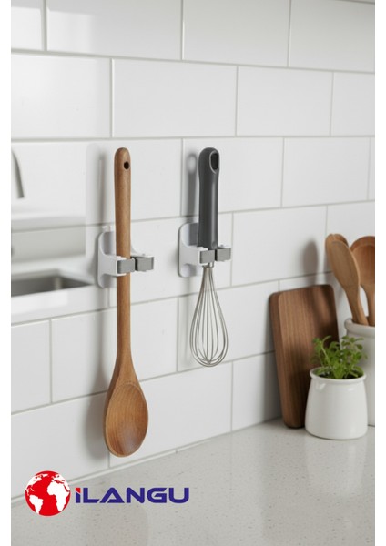 4 Adet Çok Amaçlı Yapışkanlı Paspas, Süpürge, Fırça ve Mob Askısı Sap Tutucu fırsatları