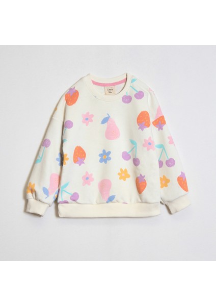 Kız Çocuk Meyve Desenli Sweatshirt