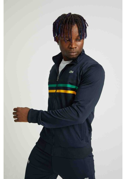 Grafik Lacivert Dar Kesim Erkek Eşofman