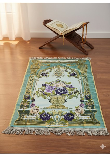 Çantalı Osmanlı Motifli Şık Çeyizlik Hediyelik Lüks Diz Ağrıtmayan Süngerli Yaldızlı Seccade Kaliteli