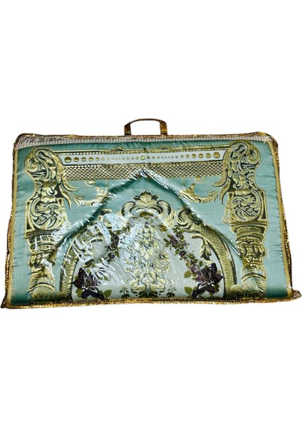 Çantalı Osmanlı Motifli Şık Çeyizlik Hediyelik Lüks Diz Ağrıtmayan Süngerli Yaldızlı Seccade Kaliteli fırsatları