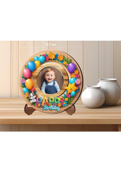 Mdf Malzemeden Çocuklar Için 14X14 cm Uv Baskılı Yuvarlak Fotoğraf Çerçevesi fiyatları