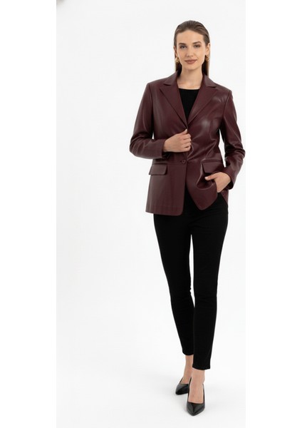 Louisa Bordo Blazer Kadın Hakiki Deri Ceket modelleri