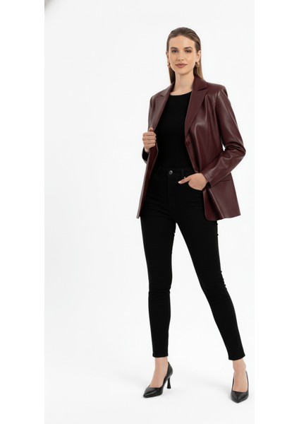 Louisa Bordo Blazer Kadın Hakiki Deri Ceket fırsatları