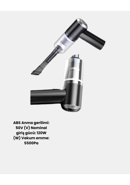 Mini Şarjlı Araç Süpürgesi – 120W Güçlü Motor, 5500PA Vakum Emiş, Yıkanabilir Filtre indirimleri