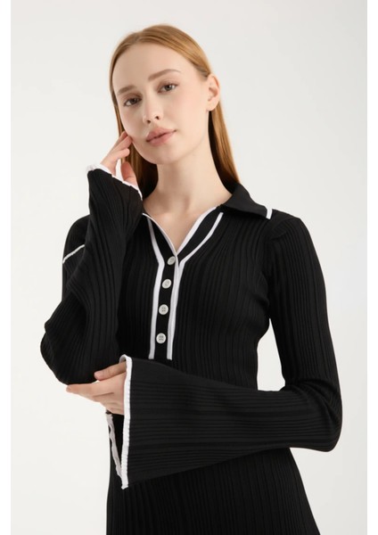 Polo Yaka Ribana Elbise