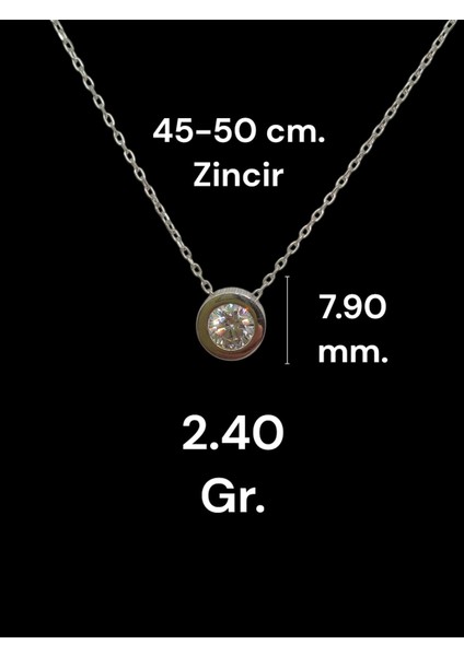 Orijinal Swarovski Taşlı 925 Ayar Gümüş Tektaş Kolye fiyatları