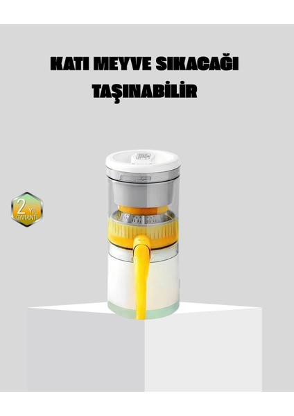 Taşınabilir Katı Meyve Sıkacağı – 45W Güçlü Motor, Çift Kesici , USB Şarjlı ve Kompakt Tasarım