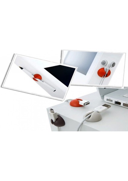 6 Adet Kablo Sabitleyici Aparat + 20 Adet Yapışkanlı Kablo Klipsleri - 2li Set G6N8H2 modelleri