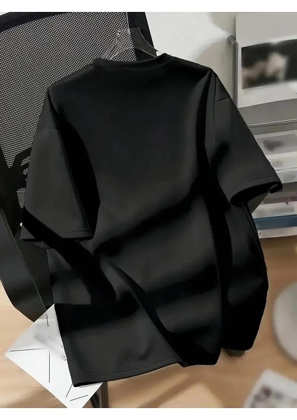 20/1 Penye Compack New York Baskılı Oversize Kısa Kol Bisiklet Yaka T-Shirt - Siyah fiyatları