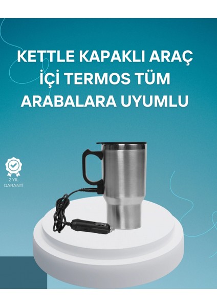 Seyahat Tipi Araç Çakmaklı Isıtıcı Çelik Termos Bardak
