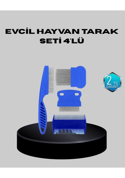 Evcil Hayvan Tüy Bakım Seti – 4’lü Paslanmaz Çelik ve Eco Plastik, Kolay Temizlenebilir ve Dayanıklı