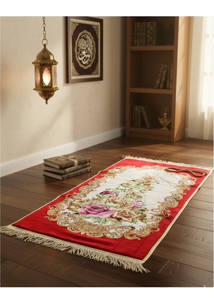 Çantalı Osmanlı Motifli Şık Çeyizlik Hediyelik Lüks Diz Ağrıtmayan Süngerli Yaldızlı Seccade Kaliteli