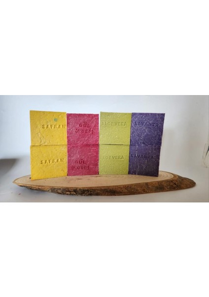 doğal üretim sabunu karışık (safran-gül-lavanta-aleovera) 8'li set
