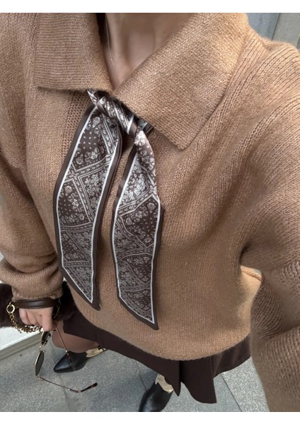 Polo Yaka Fularlı Kazak fiyatları