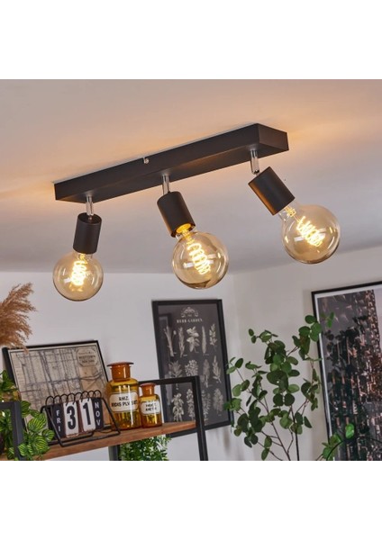 Modern1 Siyah1 3XE27 Mafsallı Hareketli Başlık(Glop Ampul Hariç) Metal Spot Avize