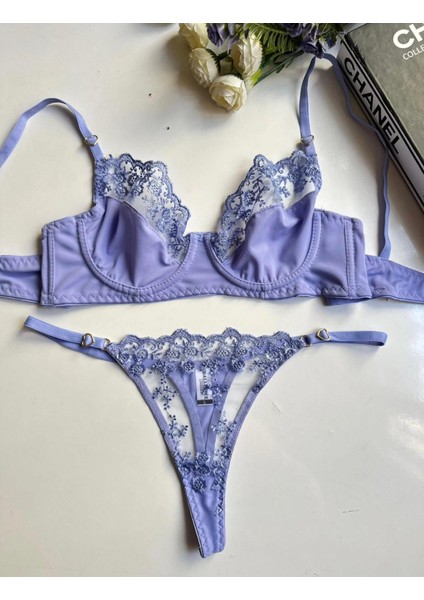 Kadın Lila/mor Dantel Saten Iç Çamaşır Takımı modelleri