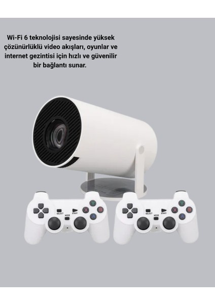 4K Wi-Fi 6 Projeksiyon Cihazı – 10.000+ Oyun Desteği, Kablosuz Bağlantı ve Çoklu Giriş Portları fırsatları
