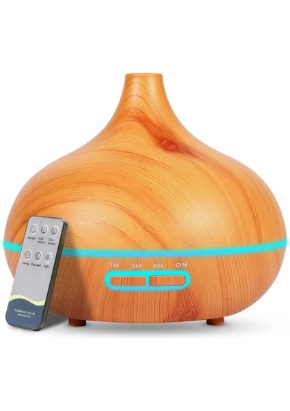 Aroma Difüzörü Gece Işığı 7 LED Hava Nemlendirici Kumandalı Buhar Makinesi 500 ml