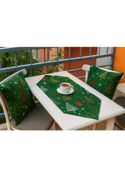 Yılbaşı Temalı Runner & Çift Taraflı Kırlent Kılıfı Seti fiyatları