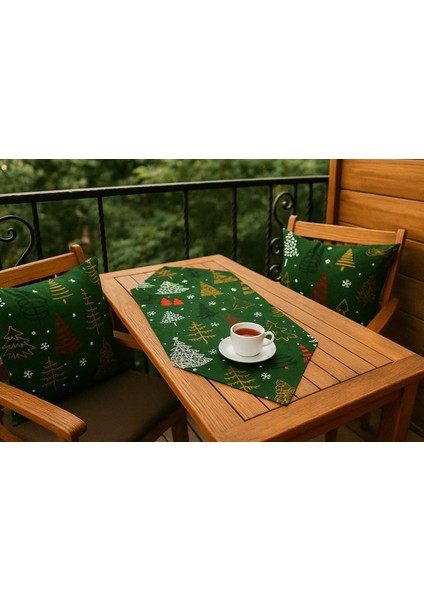 Yılbaşı Temalı Runner & Çift Taraflı Kırlent Kılıfı Seti modelleri