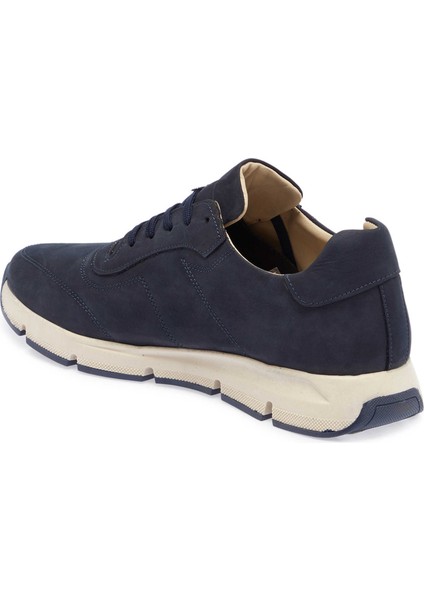Lacivert Hakiki Nubuk Deri Erkek Sneaker - E24I1AY56899-C39
