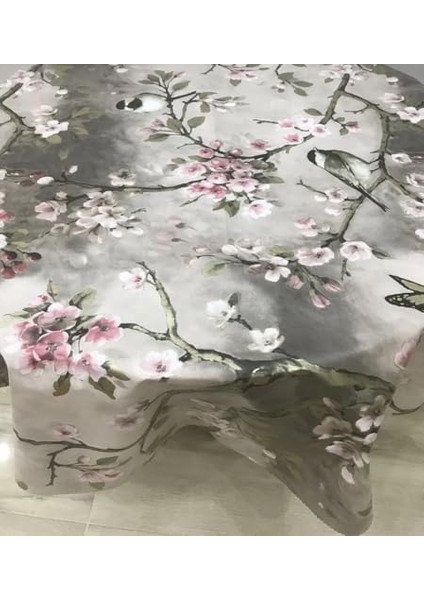 ve Kelebek Desenli Astarlı Muşamba Masa Örtüsü, 140X240 Cm, Gri modelleri