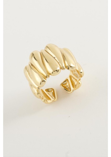 Yzlal Oval Metal Yüzük-Gümüş Rengi