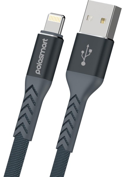 PBS408 Lightning Şarj ve Data Kablosu 1.2 Metre Gri