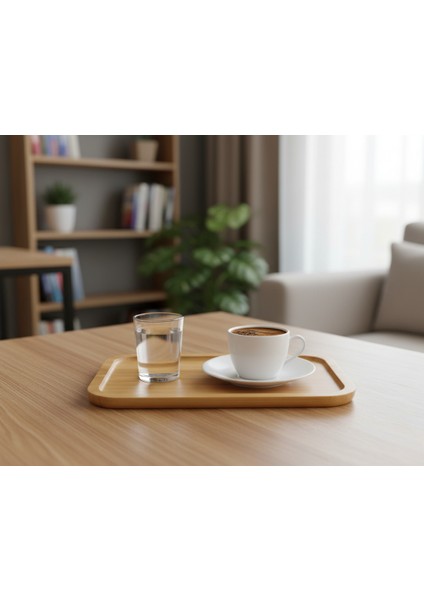 Bambu Sunumluk ve Servis Tepsisi - Ahşap Tepsi - Bambu Yağdanlık Altlığı - Peynir Sunumluğu -Kahve Sunumluğu
