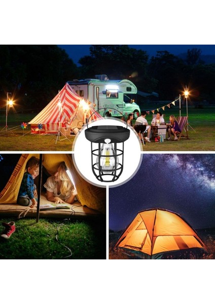 Buffer® Solar Kamp Feneri - Güneş Enerjili, Otomatik Şarj ve Gece Işığı, Taşınabilir ve Asılabilir LED Dış Mekan Lamba